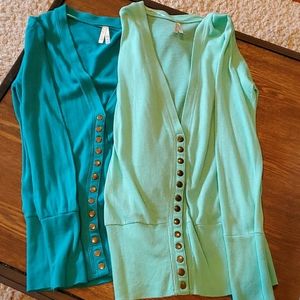 Color Story long sleeve snap cardigan bundle
